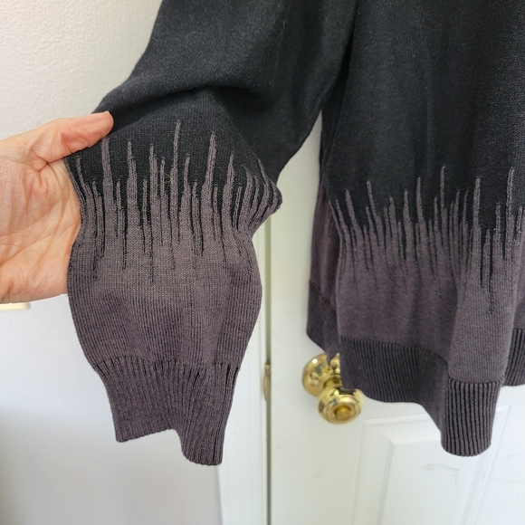 H By Halston Black Gray Knit Long Sleeve Cardigan Sweater Layering Size 1X - Picture 4 of 9